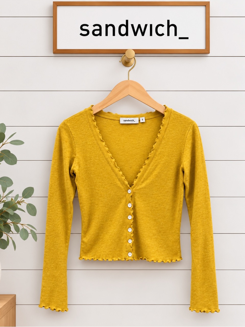 SANDWICH Mustard Yellow Cropped Cardigan Size S